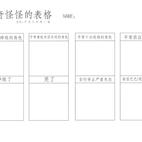 画手表格 - 半次元 - acg爱好者社区