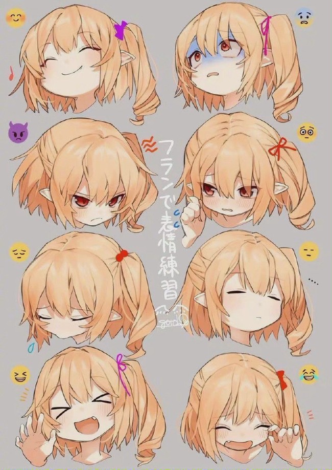 二次元头像表情的绘画素材参考