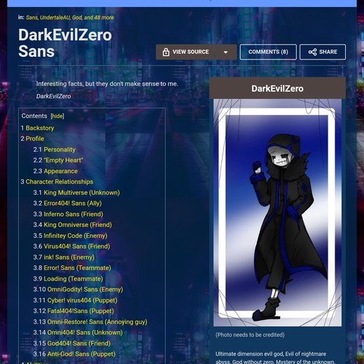 darkevilzero sans! - 半次元 - acg爱好者社区