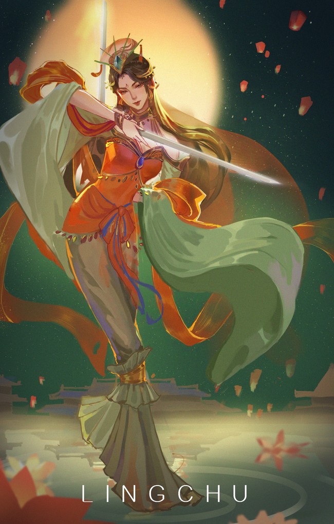 月下舞娘稿子,查看原图颜色更好看 第二张全… - 半次元 - acg爱好者